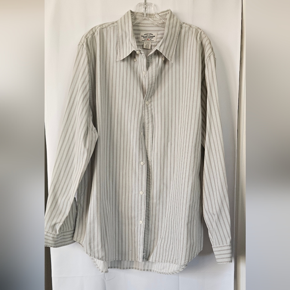 Ralph Lauren Jeans Co men's long sleeve button-up shirt vintage‎ size xl